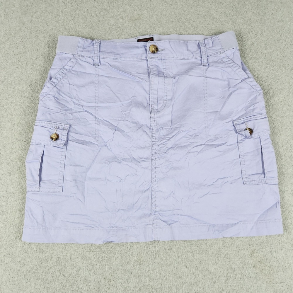Lee Cargo Skirt Women 12 Purple Cotton Smarter Fit Stretch Utility Comfort Waist